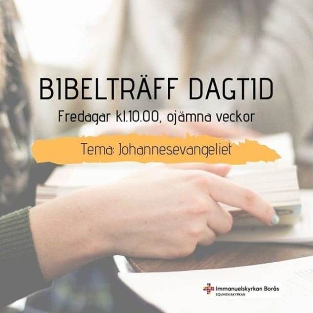 Välkommen på bibelsamtal fredag 10 maj kl 10:00