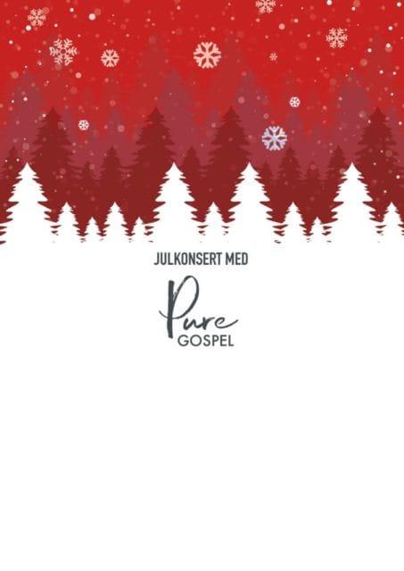 Julkonsert med kören Pure Gospel lördag 21 december kl 18:00.