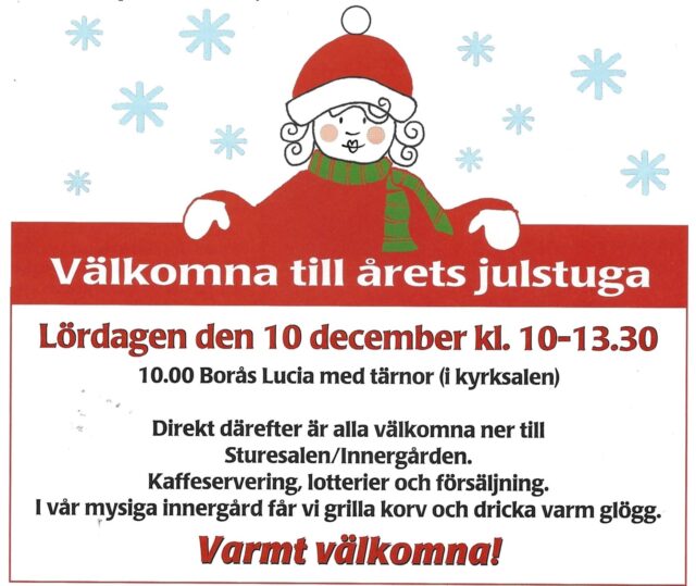 Välkommen till årets julstuga med Borås Lucia lördag den 10 december klockan 10:00