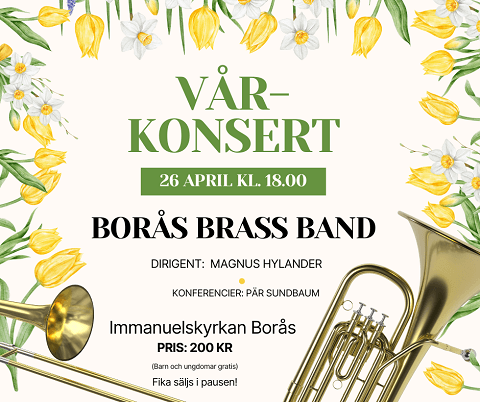 Sugen på Vårkonsert ? Kom och lysna till BBB, entré.